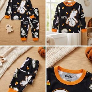 Kids Halloween Pajamas - Black and Orange